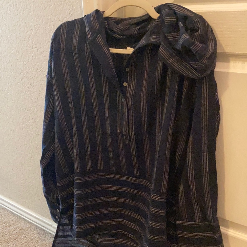 Navy hoodie blouse